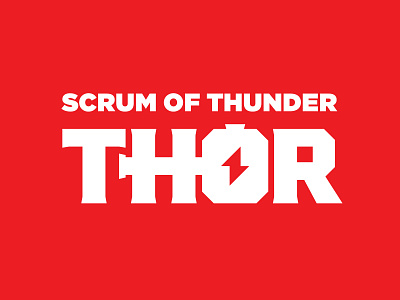 Thor—Scrum of Thunder avengers branding hammer logo marvel red scrum thor thunder typogaphy
