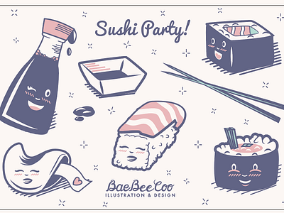 Sushi Party Sticker Pack!