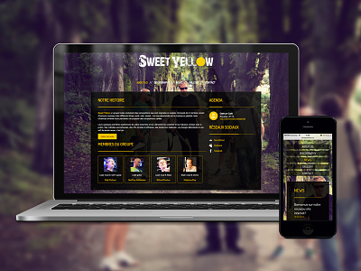 Rock band website responsive rock rock band rwd web design webdesign yellow
