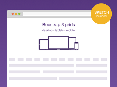 [.SKETCH] Bootstrap3 grids template design download freebie grid grids layout responsive sketch sketchapp template webdesign