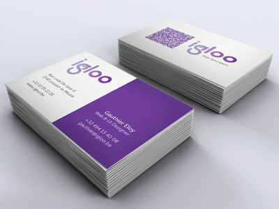 Igloo Web Studio Business cards business cards cards igloo print purple qr qr code qrcode