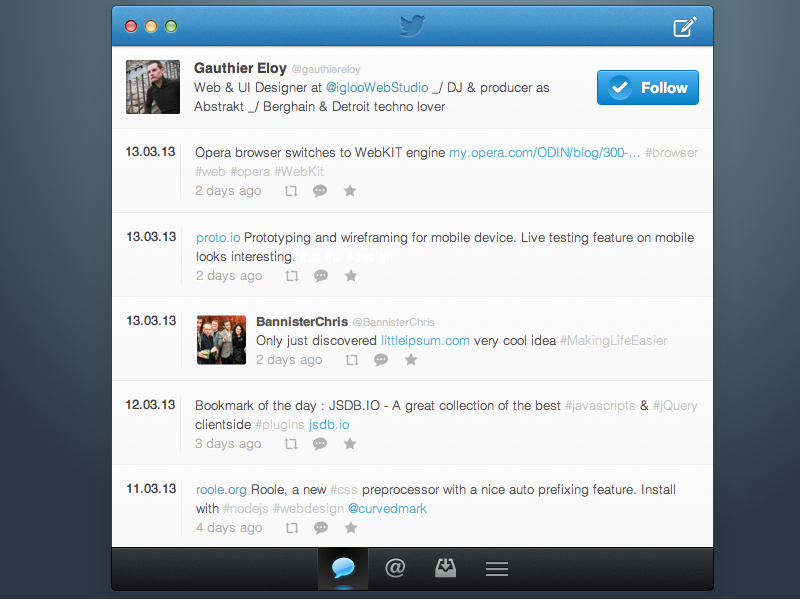 Twitter app design twitter tweet retweet favorite message follow app ios ui ux design interface sketch sketchapp sketch app osx gui mac mac os