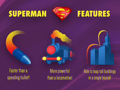 Superman Feature Icons design icon illustration vector