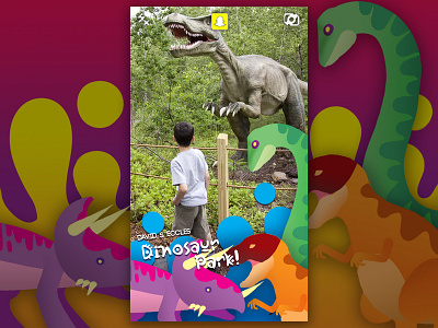 Dinosaur Park Snapchat Geotag branding design illustration