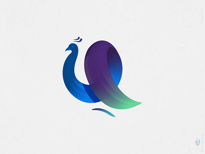 Peacock logo🦚 bird gradient linear logo design logo for sale logodesign logoforsale peacock peacock logo shadow