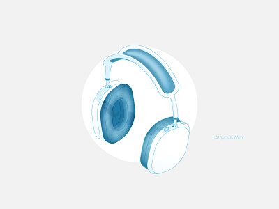 Airpods Max 🎧 airpods max apple blue icon icon design icons illustraion ios isometric isometric art isometric design isometric illustration line shadow ui vector vector icon