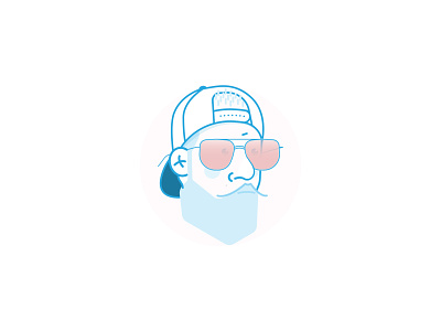 avatar avatar avatar design blue cap character design face glasses icon illustration line male mark portrait shadow ui vector