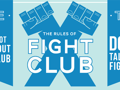 The Rules Of Fight Club club fight fist poster soviet typography