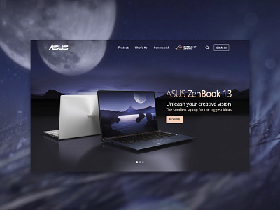 asus website Header Design design landing page ui web