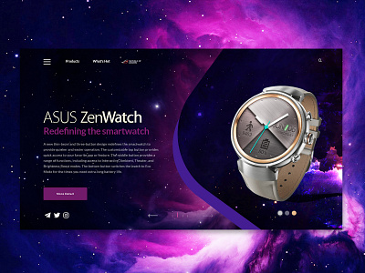 Zenwatch design landing page ui web