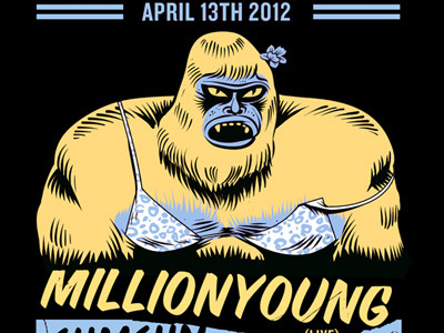 Brian1986 Gorilla bikini brian butler brian1986 character gig poster gorilla illustration mascot millionyoung yeti