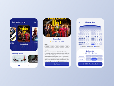 Movie App apps clean design ecommerce movie movies movies app ticket ui uiux ux