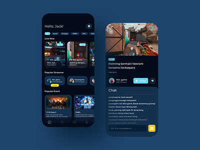 Exploration - Streaming Game Mobile App app apps clean design game gaming app illustration nimotv streamer streaming streaming app twitch ui uiux ux