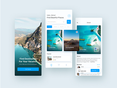 Travel Vacation App - #Exploration app apps beautiful clean design illustration interface places travel ui uiux ux vacation