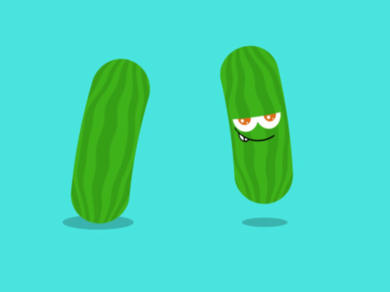 Jumping Cucumbers after effects animated gif animation charachter flat gif illustration jump loop motion graphic vector vegan vegetable