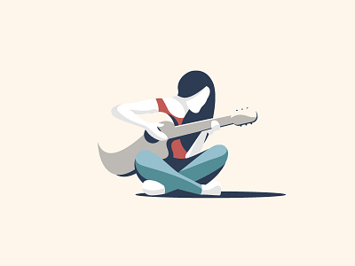 Solo girlwithguitar guitar illustration illustrator ivodoide ivogeorgiev music vector
