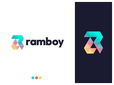 Ramboy boy colorful logo creative logo custom logo edge logo geometric logo gradient logo grid logo letter r letter r logo logo design minimal logo minimalist logo modern logo monogram logo polygon logo r logo ramboy tech logo triangle