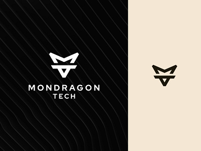 MONDRAGON TECH creative creative logo custom logo design geometric logo handmade illustration logo logo design luxury minimalist logo modern logo tech technology triangle logo