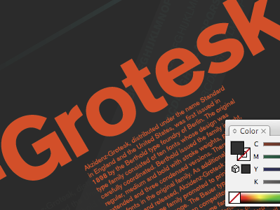 Type Specimen Poster adobe azkidenz grotesk cmyk contrast graphic design illustrator orange poster transparency typography