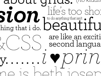typography for personal website
