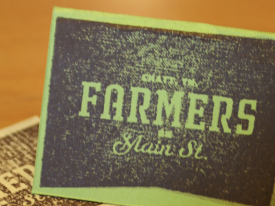 stamp application of Farmers on Main trademark branding farmers food logo market stamp typography