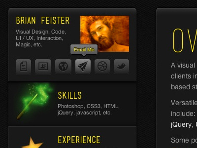 Resumé Site css3 dark interface mini site portfolio resumé ui