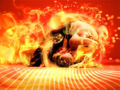 Performing Artist Photomanipulation dance design dramatic fire illustration photoshop red