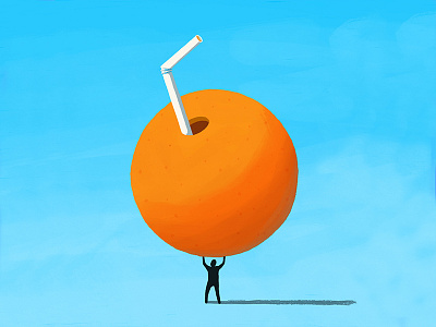 Drink More Juice branding branding illustration design digital illustration editorial editorial illustration fruit fun illustration minimal minimal illustration orange packaging illustration