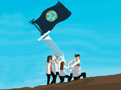 The Covid Vaccine needs to be for the world, not just the rich andy carter illustration characters conceptual covid 19 covid19 digital illustration editorial editorial illustration healthcare illustration leeds illustrator magazine illustration medicare medicine minimal vaccine