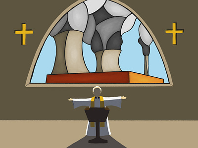 Church's investments in fossil fuels andy carter illustration church conceptual design desmog digital illustration divestments editorial editorial illustration fossil fuels illustration investments leeds illustrator minimal stained glass