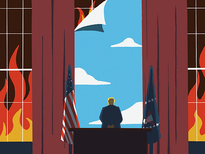 Trump - Everything's not fine andy carter illustration characters conceptual digital illustration donald trump editorial editorial illustration illustration inauguration leedsillustrator minimal political illustration politics president trump us politics us president