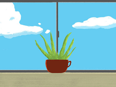 Window conceptual cute as digital illustration editorial editorial illustration houses illustration