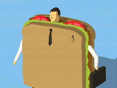 Sandwich Dad characters characters design conceptual cute as design digital illustration editorial editorial illustration future houses illustration