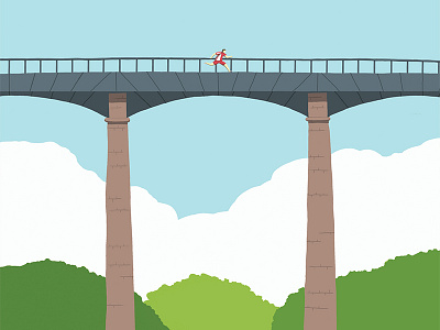 Like The Wind bridge digital illustration editorial editorial illustration fast walking illustration jogging likethewind minimal running