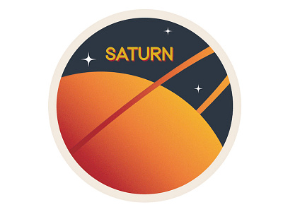 Saturn Badge badge design digital illustration icon illustration logo minimal saturn space space art