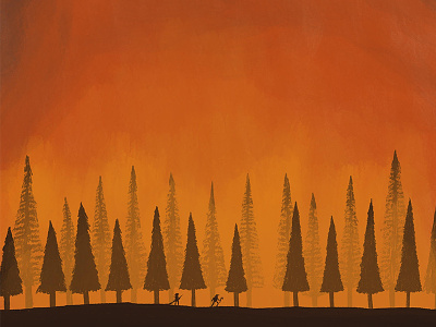 Fire conceptual design digital illustration editorial editorial illustration fire forest fire illustration minimal minimal illustration trees wildfire