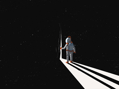 Into the Great Unknown characters conceptual digital illustration door editorial editorial illustration illustration minimal minimal illustration space spaceman unknown