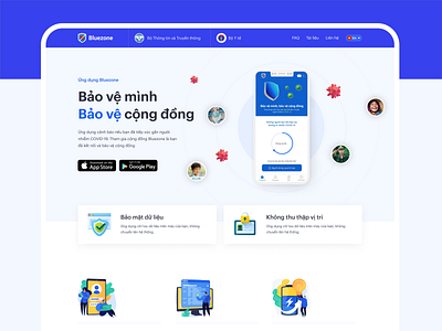 Bluezone Website Redesign app corona coronavirus dailyui illustraion kaixa minimal typography art ui uiux ux virus website