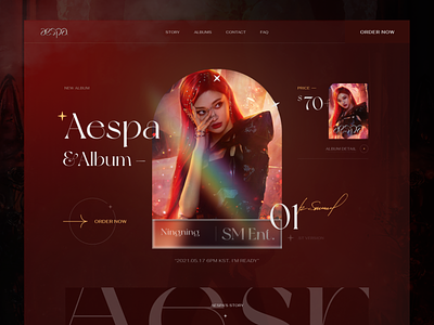 Aespa - Comeback Album 2021 - Ningning desgin easpa fashion graphicdesign inteface kaixapham sm typography ui ui ux design uiux uiuxdesign uiuxdesigner vietnam webdesign
