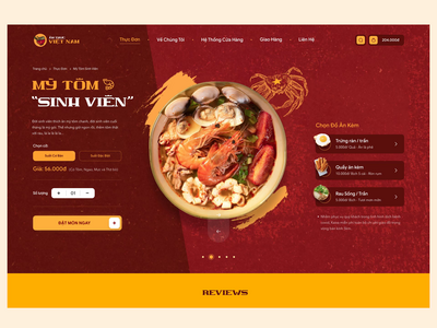Vietnamese Food Ordering Website Concept 3d animation branding creative food graphic design inteface kaixapham motion graphics noodle orders product typography ui ui ux design ux vietnamese