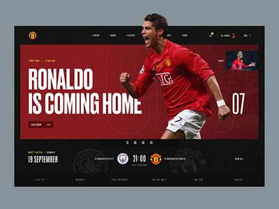 Manchester United's Website Redesign animation branding cr7 creative cristiano ronaldo football inteface logo manchester united messi motion graphics portugal premier league ronaldo soccer sport team typography ui ui ux design