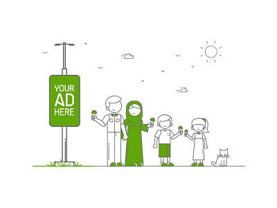 Viola Outdoor Presentation 11 2d animated app application art branding design flat icon illustration ui vector