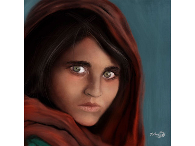 Ipad Finger Painting - Afghan Girl afghan finger painting girl ipad sharbat gula