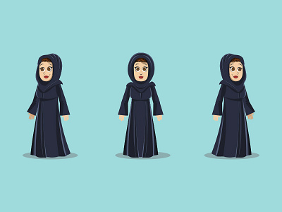 Emirati Woman Character Model Sheet arab character design emirati model muslim sheet woman