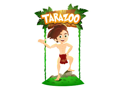Tarzoo character design 2d animated app application art cartoon character design flat icon illustration vector