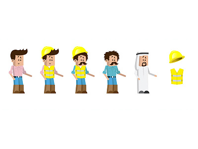Character Designs arab character design emirati engineer helmet safety styles