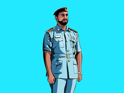 Abudhabi Police Man 2d animated art cartoon character design flat icon illustration uae vector