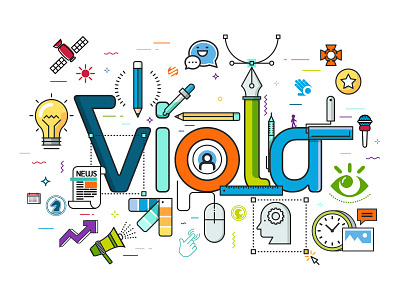 Viola Communications 2d animated art branding broadcast design flat icon illustration media social vector