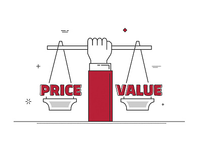 Balance Value vs Price 2d animated app application art branding design flat icon illustration ui vector