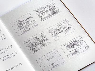 Sketchbook - Storyboard flat illustration motion sketchbook storyboard vector